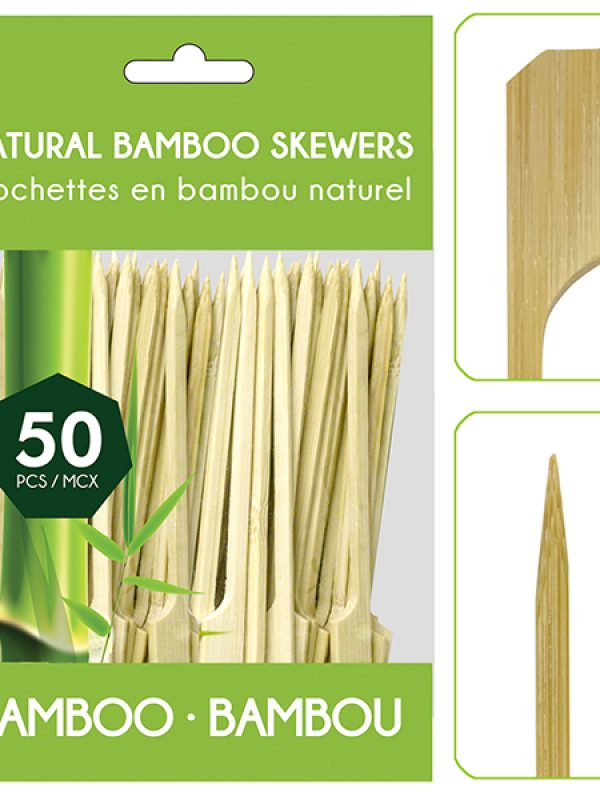 Bamboo Skewer with Paddle End 50Pk
