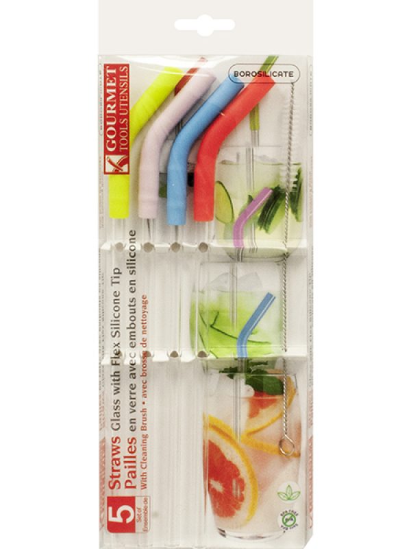 Glass Straws with Silicone Tips