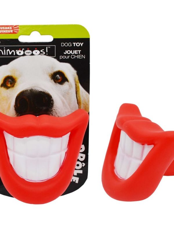 Vinyl Dog Toy 3.5″ Giggle Lip With Squeaker
