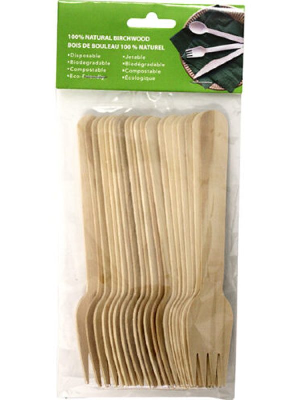 Natural Birchwood Forks 20Pcs
