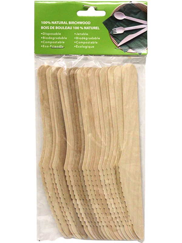 Natural Birchwood Knives 20Pcs