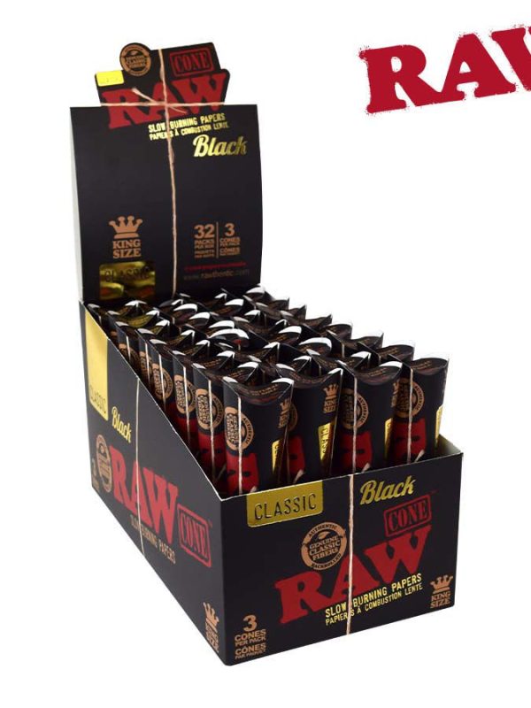 RAW BLACK CONES KING SIZE – 3PACK